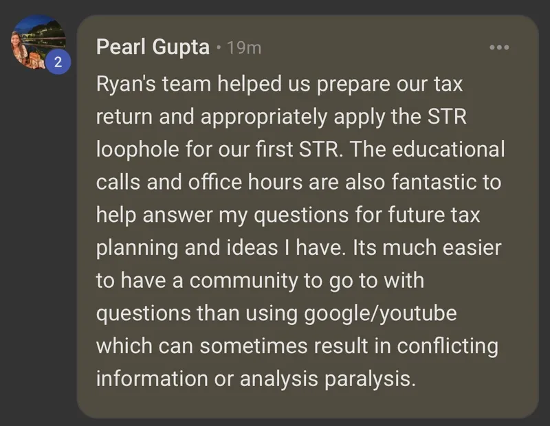 Pearl Gupta - STR loophole review